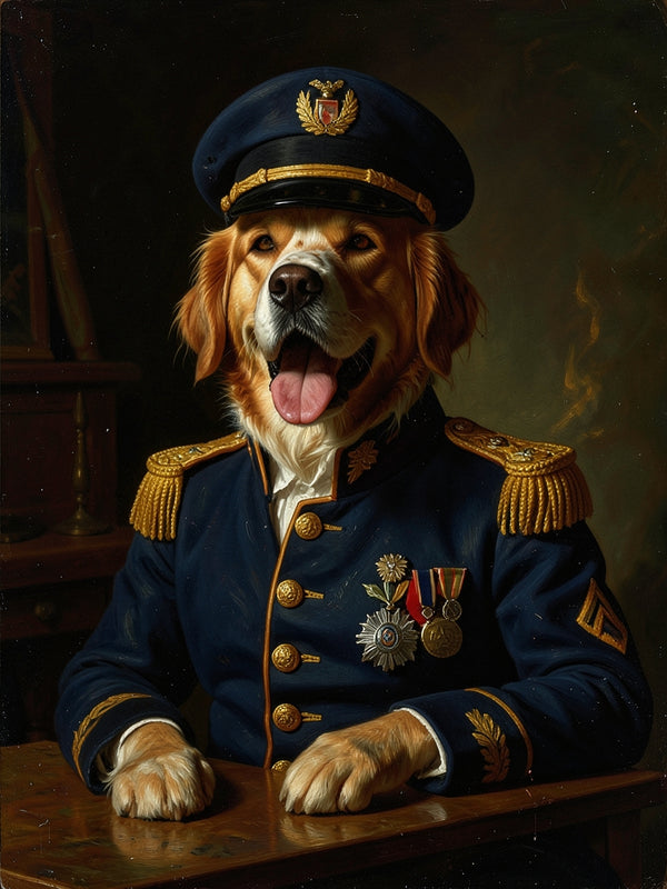 Beispielportrait: Hund im Kostüm Royal Admiral
