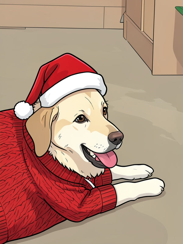 Beispielportrait: Hund im Kostüm Weihnachtsheld