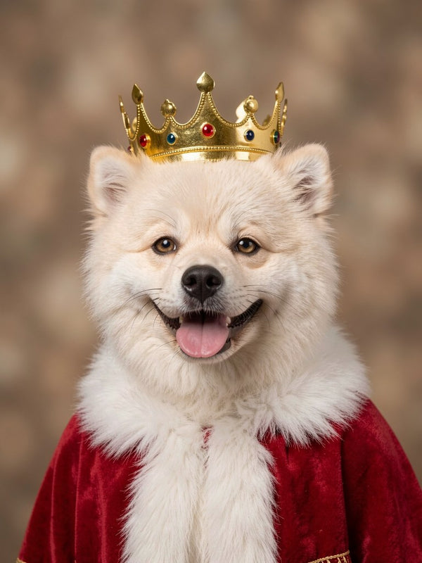 Beispielportrait: Hund im Kostüm Koenig