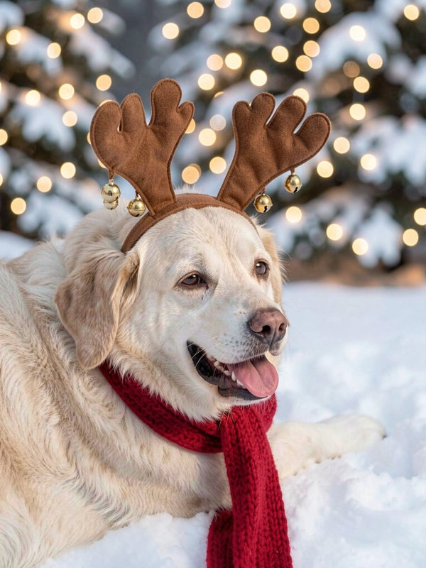 Beispielportrait: Hund im Kostüm Rentier