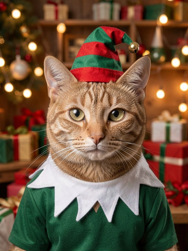 Beispielportrait: Katze im Kostüm Elf