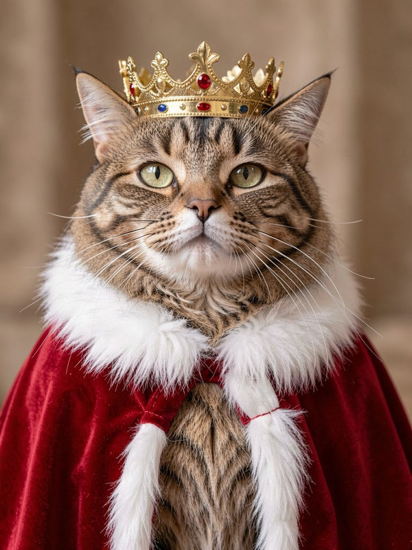 Beispielportrait: Katze im Kostüm Koenig