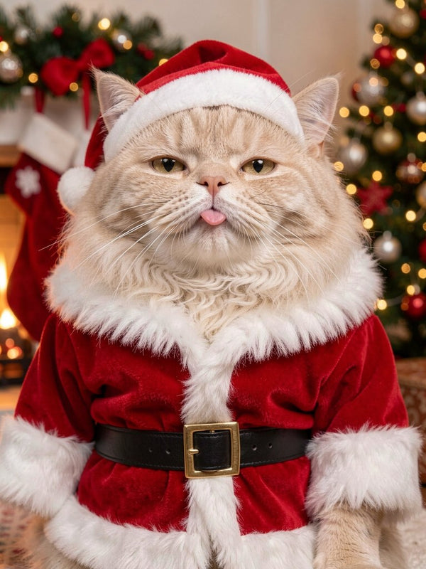 Beispielportrait: Katze im Kostüm Weihnachtsmann