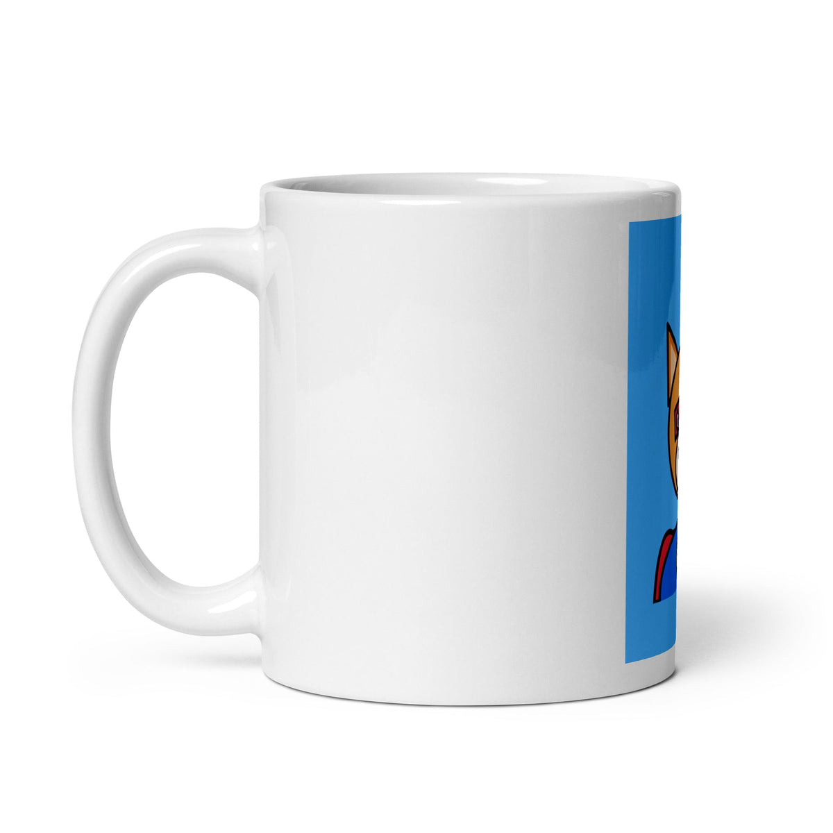 Portrait-Tasse, Henkel links